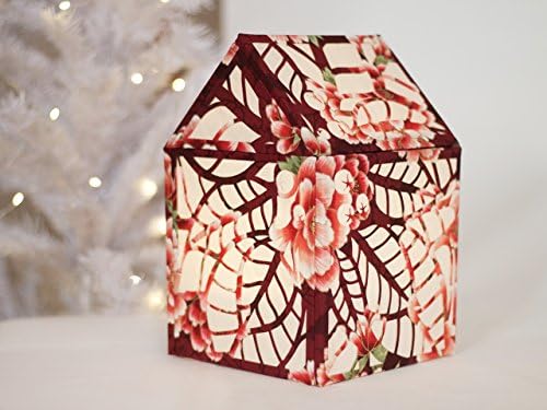 TEXTILECRAFT Poinsettia Decorative Illuminated House Lantern with Interior USB rechargeable LED