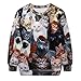 Voglee Fashion Womens Sweaters Cats Print Sweatshirt Autumn Winter Pullovers