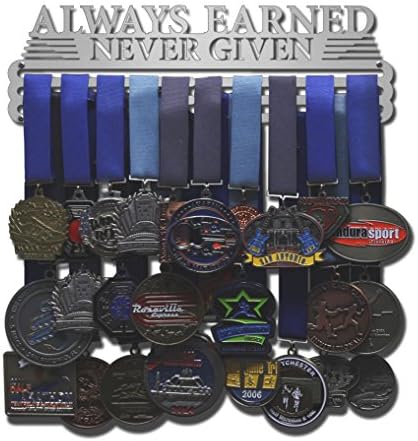 Allied Medal HangersAlways Earned Never Given (Compact) - Multiple Variations Offered - Medal Awards Holder Display Rack