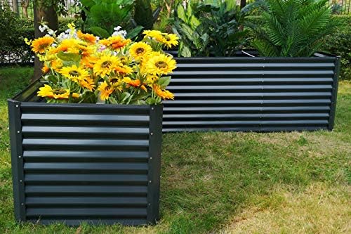 OUTFLEXX - Jardinera de Esquina, Antracita, Zincalume, 270 x 270 x ...