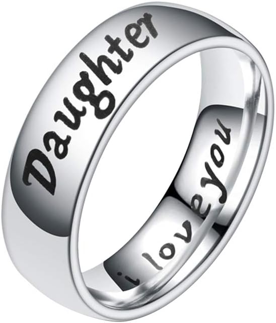 RainBabe Mom Dad Son Daughter Classic Simple Parent Jewellery Family Finger Rings