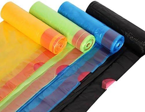 3 Gallons Drawstring Trash Bag, Small Waste Basket Bags, Strong Kitchen Garbage Bags Rubbish Bags for Home, Kitchen, Bathroom, Office, 4 Rolls/60PCS