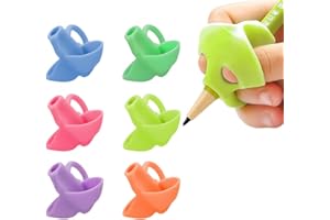 6-Piece Pencil Grip Aid, Ergonomic Silicon Holder for Writing Posture Correction