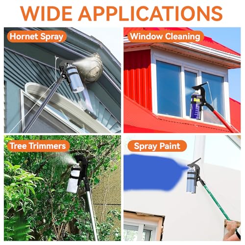 Adjustable Spray Holder Adapter, Spray Can Extension Pole Adapter with Glasses, Adjustable Angle Spray Extender for Spray Painting/Cleaning