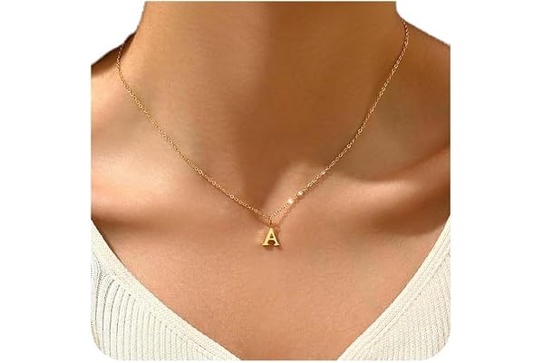 Havopso Dainty Gold Initial Necklaces for Women 18K Gold Plated Tiny Gold Letter Necklace Trendy Cute Personalized Monogram N