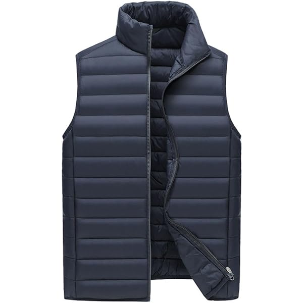 JEsilunmaMY Men's Lightweight Packable Puffer Vest Stand
