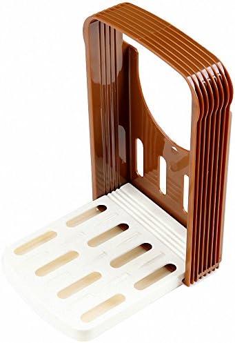 Comkit Bread Slicer Guide for Homemade Bread, Plastic Foldable and Adjustable Toast Cutter Mold with 5 Slice Thicknesses