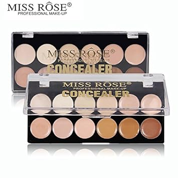 Miss Rose Corrective Concealer Contour Palette Brighten Foundation Base Facial Cream Corrector for Wrinkle Dark Circle- Set of 12 Color