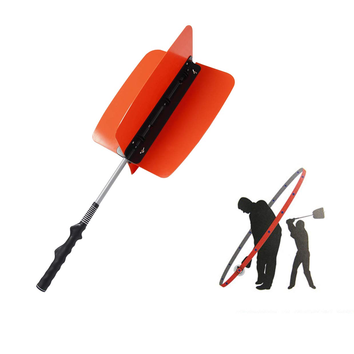 KOFULL Power Resistance Golf Swing Trainer Fan Warm-Up Power Skill Practice aid Orange Golf Resistance Trainer for Golfers