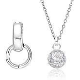 PATIKIL Bails for Jewelry Making, 12.5mm Pendant Bail Connector Double Bail Clasps for Bracelet Necklace Pendants Dangle Charm DIY Craft, White Gold
