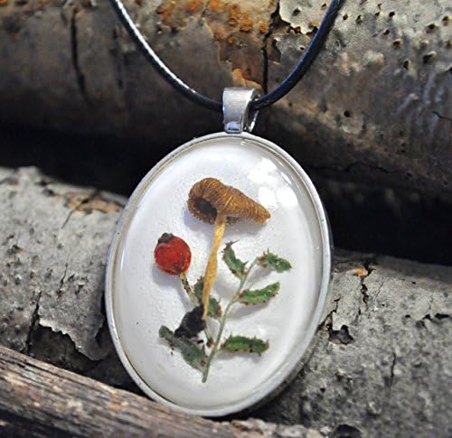 Shagbark Hickory Leaf in Resin Necklace - Nature Jewelry