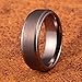 TUSEN JEWELRY 8MM Espresso Brown Matte Brushed Step Edge Tungsten Carbide Ring Wedding Band