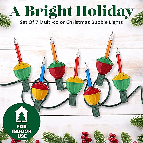 Tupkee Christmas Bubble Lights Set of 7 MultiColor Lights Bubble