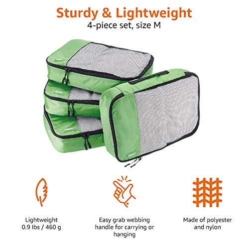 Amazon Basics 4 Piece Packing Travel Organizer Cubes Set Medium