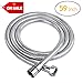HOMEIDEAS Flexible Shower Hose Stretch 59-Inch to 79-Inch Stainless Steel Extra Long Shower Hose Replacement Handheld Shower Head Hose Extension, Polished Chrome