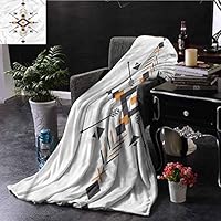 SSKJTC Aztec Yellow Throw Blanket Abstract Hunting Equipment Livingroom Couch Bed Camping Picnic W40 xL60