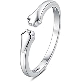 CYCUFF 925 Sterling Silver Ring for Women, Open Twist Adjustable Ring Stacking Ring Gift for Women