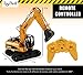 ToyThrill Remote Control Excavator - Fully Functional 15 Channel Die-Cast Construction Tractor - Lights, Sounds, Independently Rotating Workbench, Cab and Metal Shovel