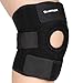 Liomor Knee Support Adjustable Open Patella Knee Brace Neoprene Breathable for Running, Basketball, Sports, Arthritis, Injury Recovery, for Men and Women, One Size, Black
