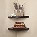 Danya B. Small Floating Wall Mount Laminate Wood Corner Wall Radial Shelves (Set of 2) (Walnut)