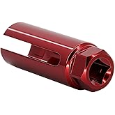 Apeixoto Oxygen Sensor Socket with Side Wire Cutout 1/2&rdquo; Inch Drive x 7/8&rdquo;(22mm) O2 sensor socket removal Tool for Vehicles (Red)