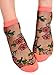 Lovful 3 Pack Women Transparent Ankle High Socks, Rose, One Size