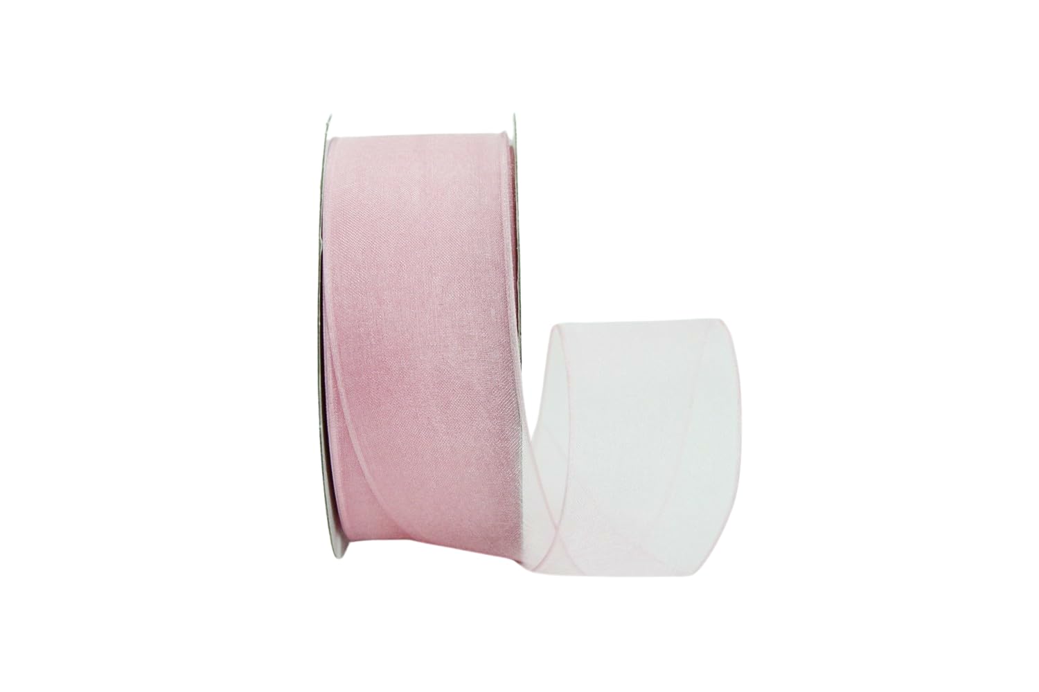 Ribbon Bazaar Wired Sheer Organza 1-1/2 inch Light Pink 25 yards Ribbon