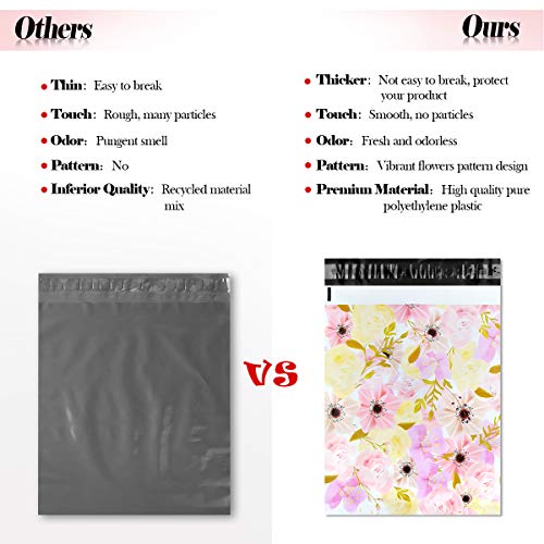 thumbnail image 2 of 100 Pack Poly Mailers 10x13 Inches - Self Seal Shipping Envelopes, Waterproof & Tear-Proof, Vibrant Flowers Print 2 of 12