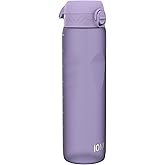 Ion8 1 Litre Water Bottle, Leak Proof, Flip Lid, Carry Handle, Rapid Liquid Flow, Dishwasher Safe, BPA Free, Soft Touch Contoured Grip, Ideal for Sports and Gym, Carbon Neutral, 32 oz, Light Purple