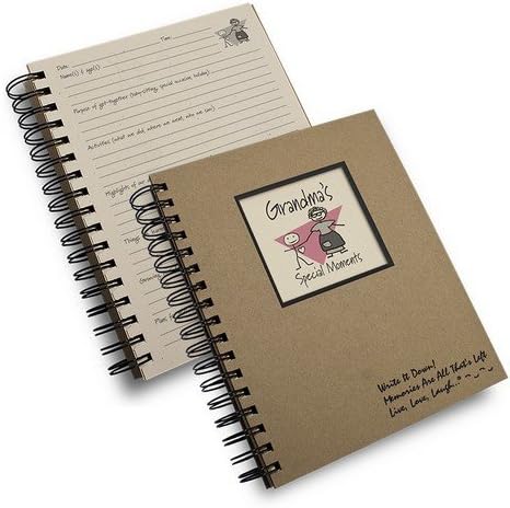 Write it Downseries by Journals Unlimited, Guided Journal, Grandma's Special Moments Journal, Full-size 7.5"x 9", Kraft Hard Cover, Made in USA