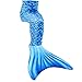 Play Tailor Mermaid Tail Swimmable Costume Swimsuit for Girls Swimming(No monofin), Blue, Child 10