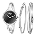 Xinge Women's Metal Bangles Bracelet Watch Set with Crystals Silver Tone XG3678SB/4244