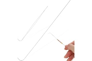 DILUNAVE 2 Pieces Stainless Steel Curved Needles, Include 4.5 Inch Curved Big Eye Beading Needle and 7.5 Inch Curved Bead Spinner Needle for Jewelry Making String Bead