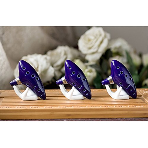 Baynne 12 Hole Ocarina Ceramic Alto C Legend of Zelda Ocarina Flute Blue Instrument - Thumbnail 4
