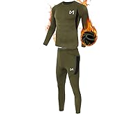 MEETYOO Thermal Underwear for Men, Winter Gear Long Johns Base Layer Top and Bottom Set for Skiing Running
