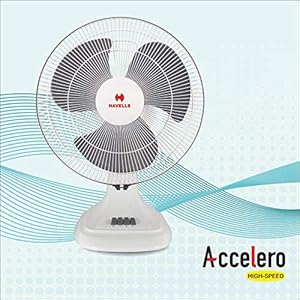 Havells Accelero 400 MM Hs Table Fan (White, Grey)