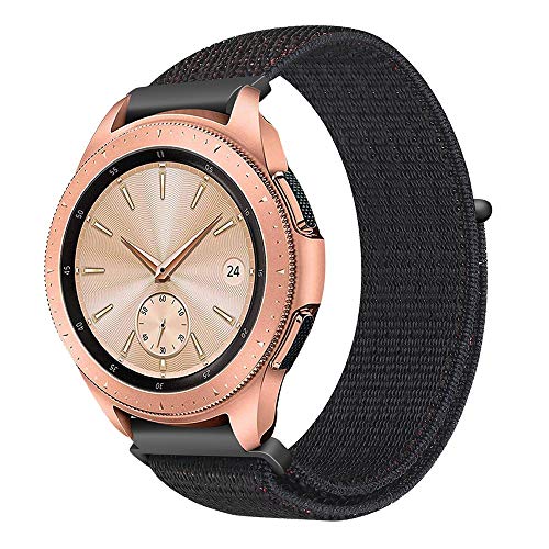 JP-DPP9 Watch Band,Nylon Sweat Resistant Breathable Bracelet Replacement Watch Band Wrist Strap for Samsung Galaxy Watch 42mm (Black)