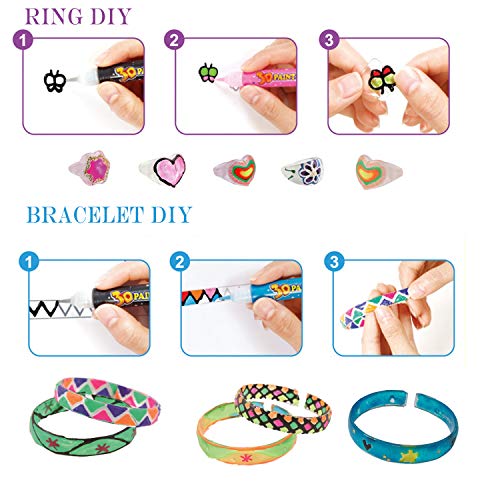 HighFun Window Paints Art Create Your Own Suncatcher Craft Kit DIY Jewelry Making Kit Arts and Craft for Girls Age 6-12 Children’s DIY Windows Clings Includes 12 Pre-Printed Suncatchers