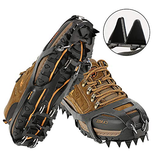 CosyzoneTraction Cleats Ice Snow Grips 18 Spikes Walking, Jogging, Climbing Hiking