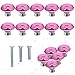 YUYIKES 40mm Diamond Shape Crystal Glass Cabinet Knobs Pink 12 Pack for Drawer Chest Bin Dresser Cupboard
