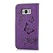 YOKIRIN Galaxy S8 Wallet Case, Luxury 3D Handmade Crystal Rhinestone Case Embossed Double Bling Butterfly PU Leather with Wrist Strap Stand Credit Card ID Holders Skin for Samsung Galaxy S8, Purple