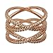 Impression Collection Double X Rings Cross Criss Trendy Fashion Statement Clear CZ Cocktails Gold Plated Size 6-10
