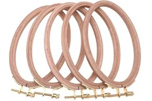 BWRMHME 6 X 4 Inch Cross Stitch Wooden Oval Embroidery Hoops Quilting Hoops Ellipse Craft Tool- 16X10 cm (5PCS/Pack)