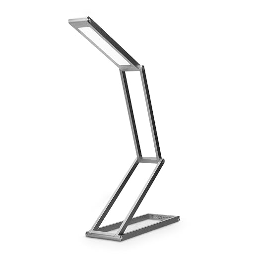 Kwmobile Lampada Da Tavolo Led In Alluminio Luce Da Lettura Eye Friendly Lampada Da Scrivania Pieghevole Con Cavo Usb Design Minimal Antracite