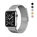 OSUVOX Compatible for IWatch Band, 38mm/40mm 42mm/44mm, Stainless Steel Loop Magnetic Band Compatible with Iwatch Series 5/4/3/2/1 (Sliver, 38mm/40mm)