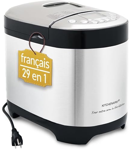 KITCHENARM Machine à pain INTELLIGENTE 29 en 1 avec réglage sans