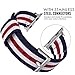 MoKo Compatible Band Replacement for Apple Watch 38mm 40mm Series 5/4/3/2/1, Fine Woven Nylon Adjustable Replacement Wristband Strap - Blue & White & Red (Not fit 42mm 44mm Versions)