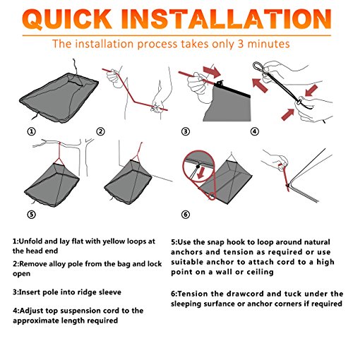 Dimples Excel 2 Person Camping Mosquito Net outdoor Travel Insect Mosquito Netting, Triangle Fly Screen, Insect Protection with Hanging Kit and Carry Bag (2 Person Mosquito Net)
