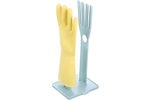 FNANJWQ Kitchen Gloves Holder Mitten Dryer Reusable Rubber Glove Clothes Drying Rack Plastic Washing Sink Holder Stand Towel Hanger for Dish Gloves Rags Sponge Food Bag Organizer Blue