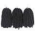 Eerya Afro Spring Twist Crochet Braids 3 Pack Bomb Mini Passion Twist Crochet Hair Ombre Colors Synthetic Jamaican Bounce Short Fluffy Hair Extension 8Inch (2#)